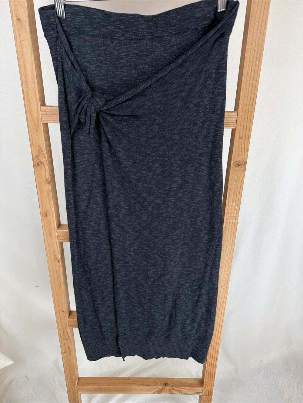 NWT Hello Nite Gray Marled Wrap Midi Sweater Skirt #0932 Size SMALL